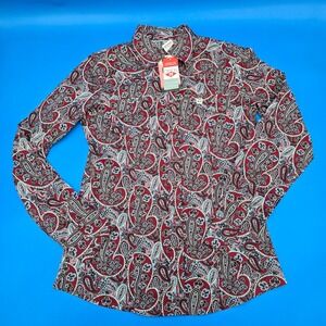 Cinch Womens Western Paisley Print Long Sleeve Button‎ Down Shirt Size S